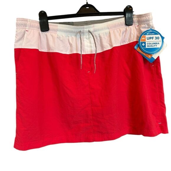 NWT Columbia Red/White Sandy River Skort 1X - Picture 1 of 8